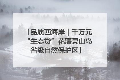 品质西海岸｜千万元“生态贷”花落灵山岛省级自然保护区