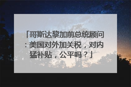 哥斯达黎加前总统顾问：美国对外加关税，对内猛补贴，公平吗？