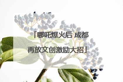 哪吒爆火后 成都再放文创激励大招