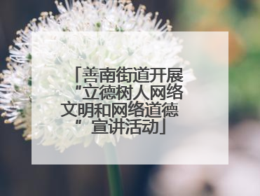 善南街道开展“立德树人网络文明和网络道德”宣讲活动