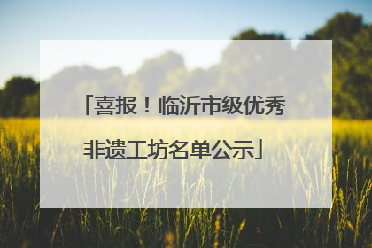 喜报！临沂市级优秀非遗工坊名单公示