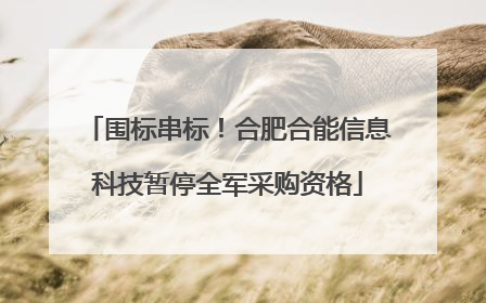 围标串标！合肥合能信息科技暂停全军采购资格