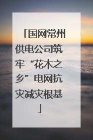 国网常州供电公司筑牢“花木之乡”电网抗灾减灾根基