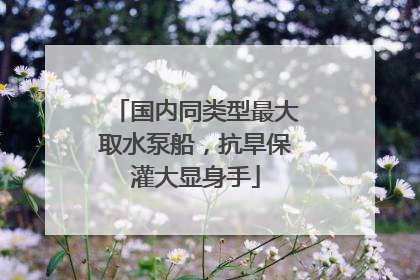 国内同类型最大取水泵船，抗旱保灌大显身手