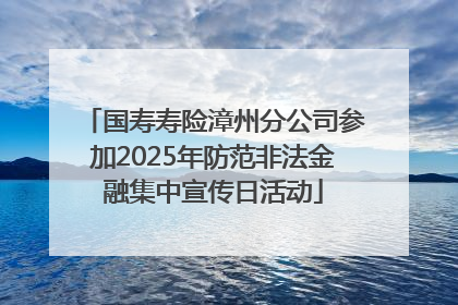 国寿寿险漳州分公司参加2025年防范非法金融集中宣传日活动
