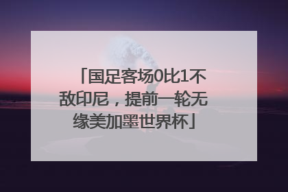 国足客场0比1不敌印尼，提前一轮无缘美加墨世界杯