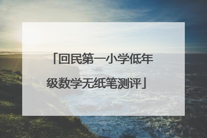 回民第一小学低年级数学无纸笔测评