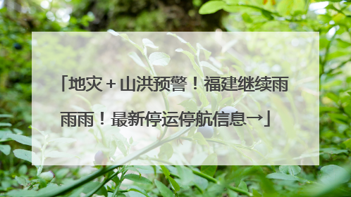 地灾＋山洪预警！福建继续雨雨雨！最新停运停航信息→