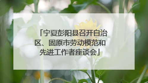 宁夏彭阳县召开自治区、固原市劳动模范和先进工作者座谈会