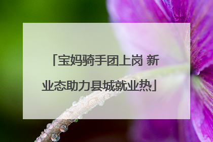 宝妈骑手团上岗 新业态助力县城就业热