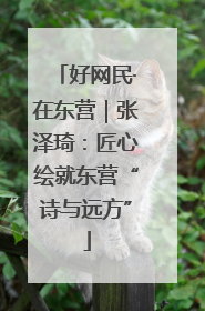 好网民·在东营｜张泽琦：匠心绘就东营“诗与远方”