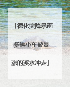德化突降暴雨 多辆小车被暴涨的溪水冲走