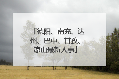 德阳、南充、达州、巴中、甘孜、凉山最新人事