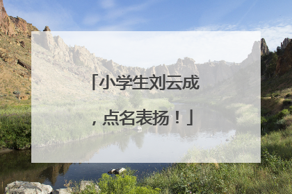 小学生刘云成，点名表扬！
