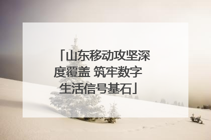 山东移动攻坚深度覆盖 筑牢数字生活信号基石