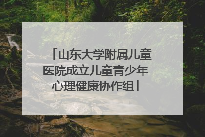 山东大学附属儿童医院成立儿童青少年心理健康协作组