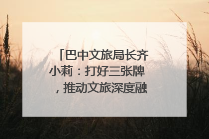 巴中文旅局长齐小莉：打好三张牌，推动文旅深度融合｜文旅局长说