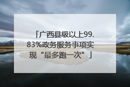 广西县级以上99.83%政务服务事项实现“最多跑一次”