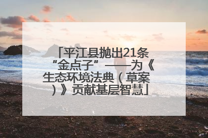 平江县抛出21条“金点子”——为《生态环境法典（草案）》贡献基层智慧