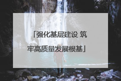 强化基层建设 筑牢高质量发展根基