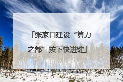 张家口建设“算力之都”按下快进键
