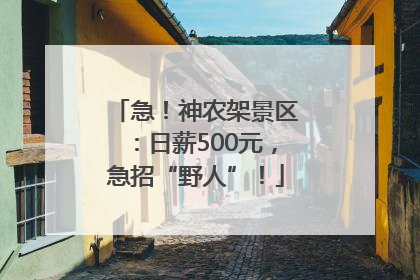 急！神农架景区：日薪500元，急招“野人”！