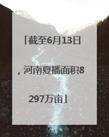 截至6月13日，河南夏播面积8297万亩