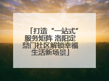 打造“一站式”服务矩阵 洛阳定鼎门社区解锁幸福生活新场景