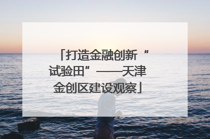 打造金融创新“试验田”——天津金创区建设观察