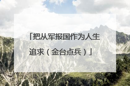 把从军报国作为人生追求（金台点兵）