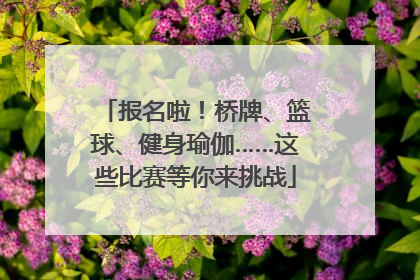 报名啦！桥牌、篮球、健身瑜伽……这些比赛等你来挑战