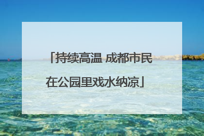 持续高温 成都市民在公园里戏水纳凉