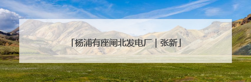 杨浦有座闸北发电厂｜张新