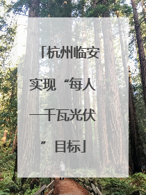 杭州临安实现“每人一千瓦光伏”目标