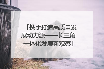 携手打造高质量发展动力源——长三角一体化发展新观察