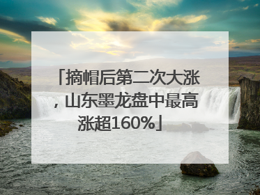 摘帽后第二次大涨，山东墨龙盘中最高涨超160%