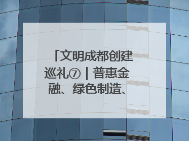 文明成都创建巡礼⑦｜普惠金融、绿色制造、公益助学展现城市文明底色