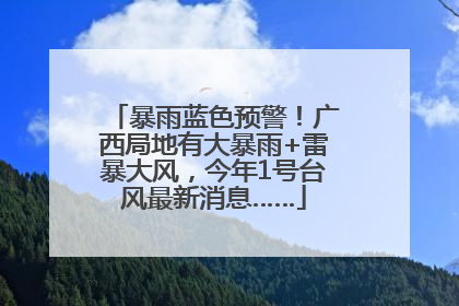 暴雨蓝色预警！广西局地有大暴雨+雷暴大风，今年1号台风最新消息……