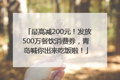 最高减200元！发放500万餐饮消费券，青岛喊你出来吃饭啦！