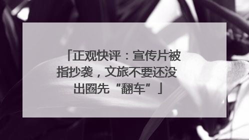 正观快评：宣传片被指抄袭，文旅不要还没出圈先“翻车”