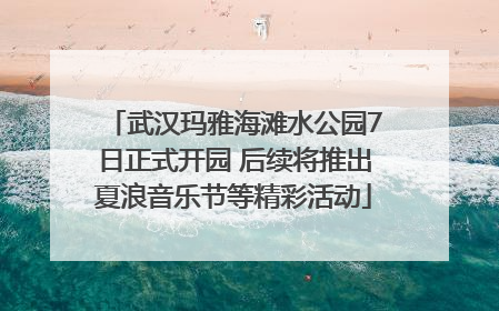 武汉玛雅海滩水公园7日正式开园 后续将推出夏浪音乐节等精彩活动