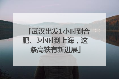 武汉出发1小时到合肥、3小时到上海，这条高铁有新进展