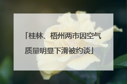 桂林、梧州两市因空气质量明显下滑被约谈