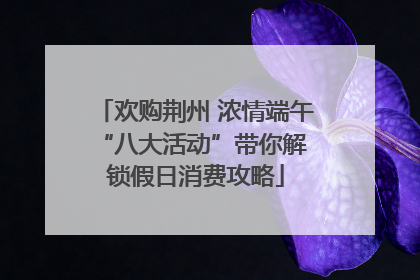 欢购荆州 浓情端午 “八大活动”带你解锁假日消费攻略