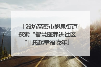 潍坊高密市醴泉街道探索“智慧医养进社区” 托起幸福晚年
