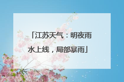 江苏天气：明夜雨水上线，局部暴雨