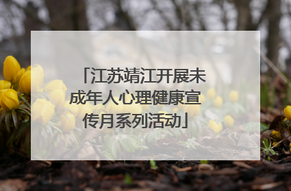 江苏靖江开展未成年人心理健康宣传月系列活动