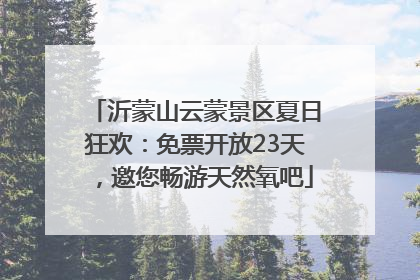 沂蒙山云蒙景区夏日狂欢：免票开放23天，邀您畅游天然氧吧