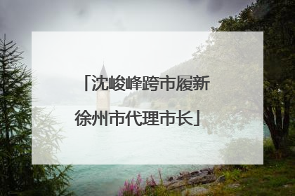 沈峻峰跨市履新徐州市代理市长