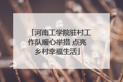 河南工学院驻村工作队暖心举措 点亮乡村幸福生活